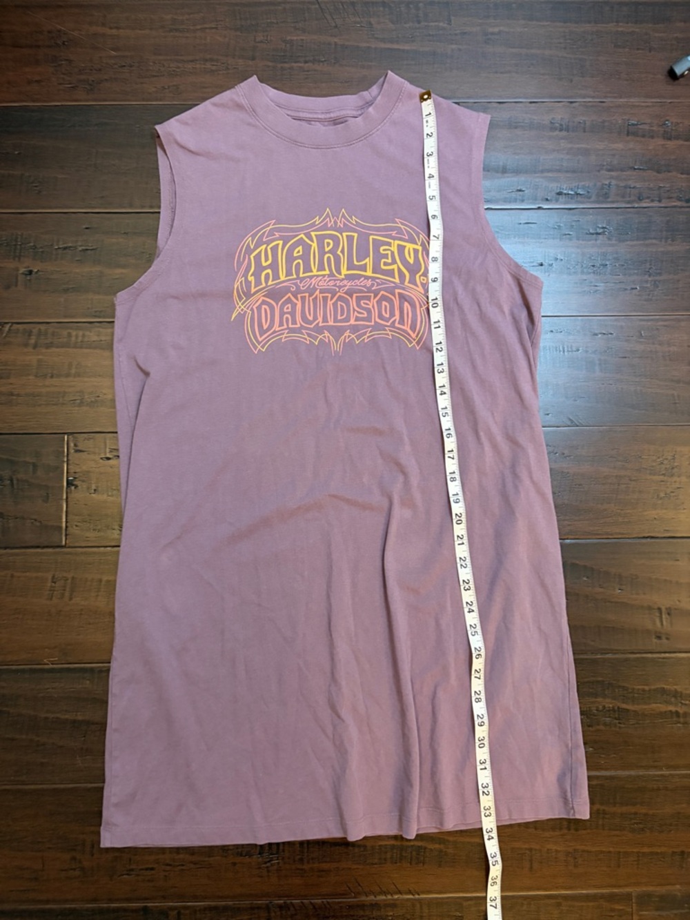 Harley-Davidson Mauve Graphic Tunic dress with White Logo moto 90’s Y2K - Picture 2 of 6